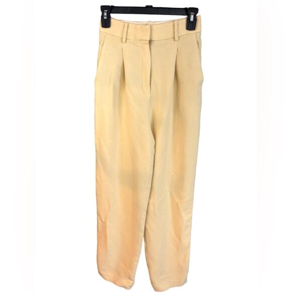 Theory Womens Cream High Waist Pleated Trousers Size 0 - Picture 1 of 11